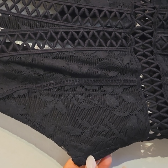 Free People Anastasia Lace Crochet Lined  Fairy Goth Emo Sleeveless Maxi Dress - Picture 7 of 16